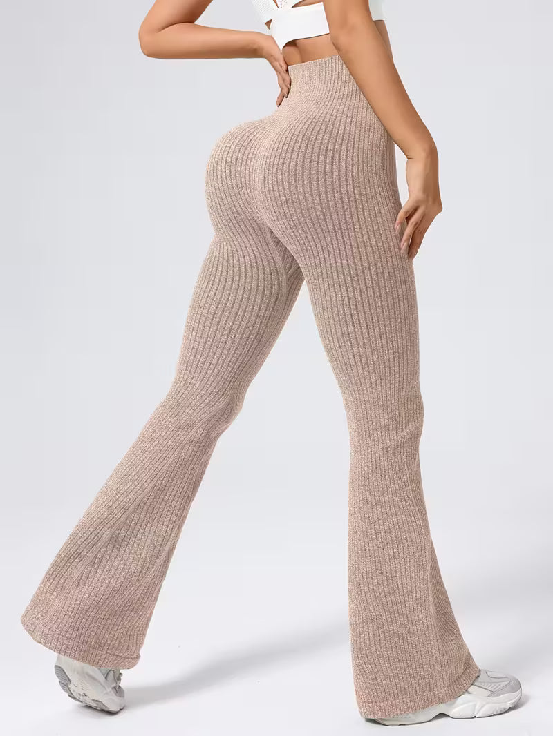Ribbed Seamless Flare Leggings