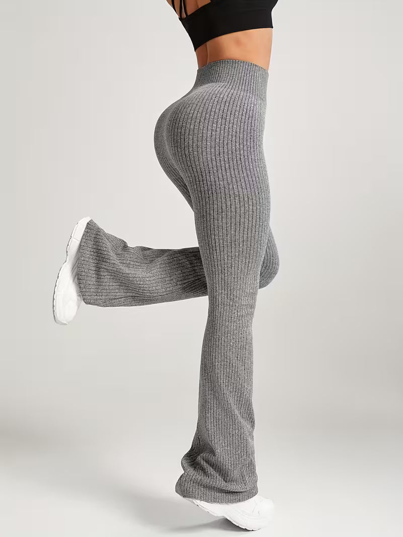 Ribbed Seamless Flare Leggings
