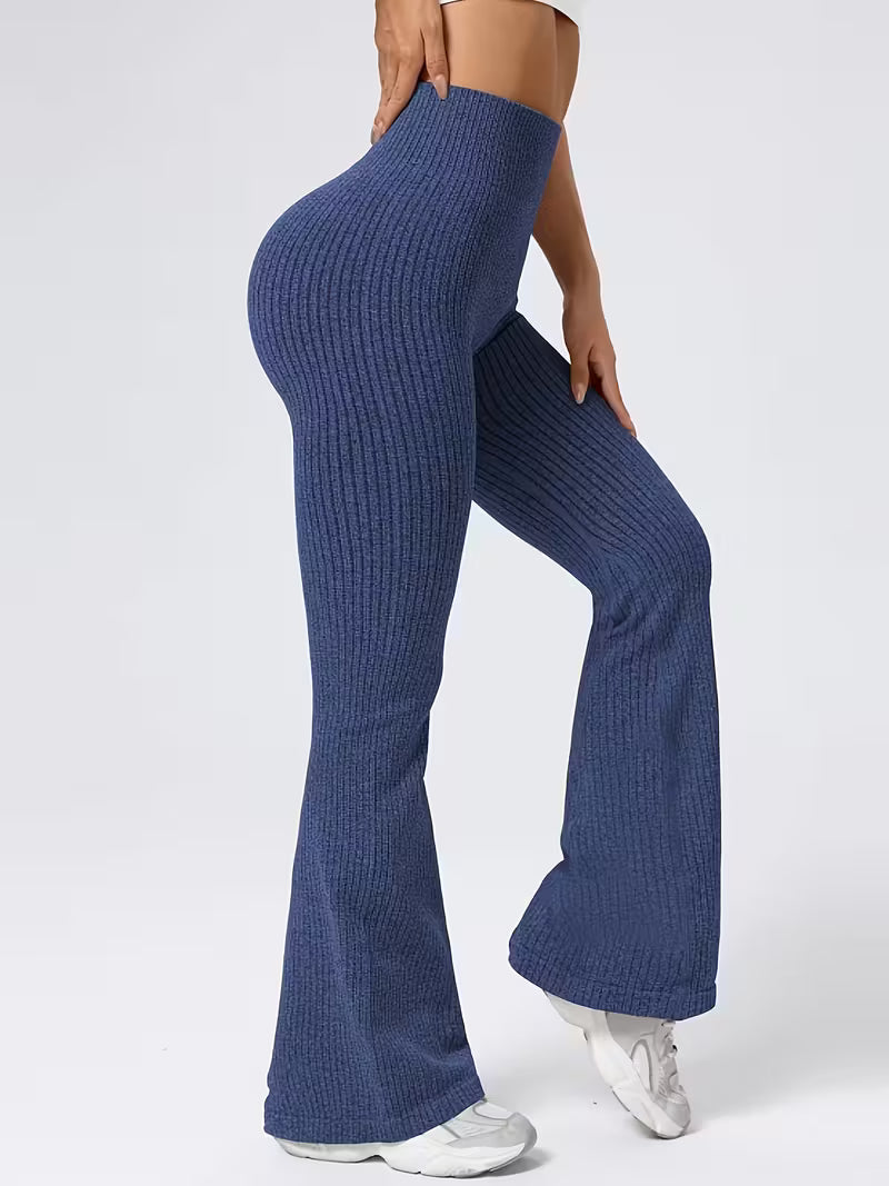 Ribbed Seamless Flare Leggings