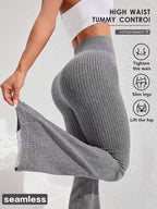 Ribbed Seamless Flare Leggings