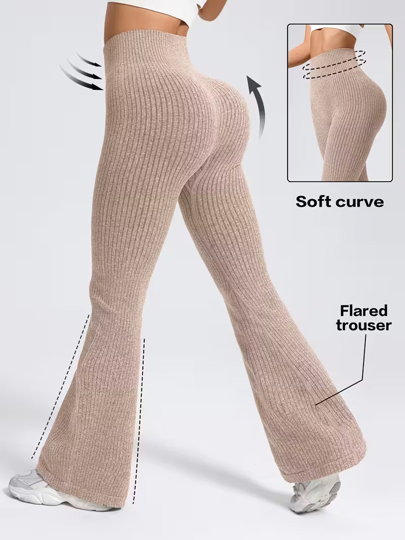 Ribbed Seamless Flare Leggings