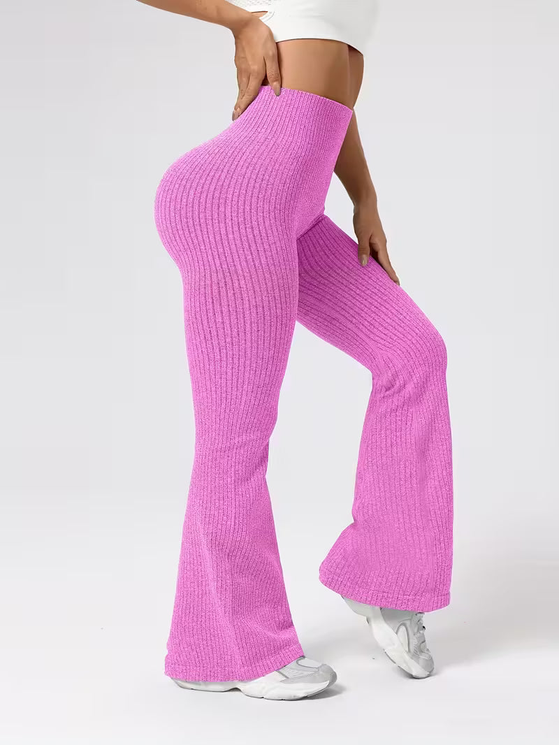 Ribbed Seamless Flare Leggings