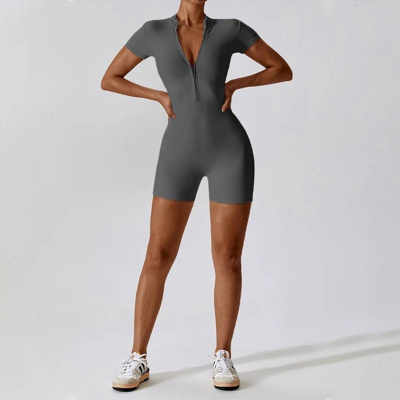 Short Jumpsuit With A Zip